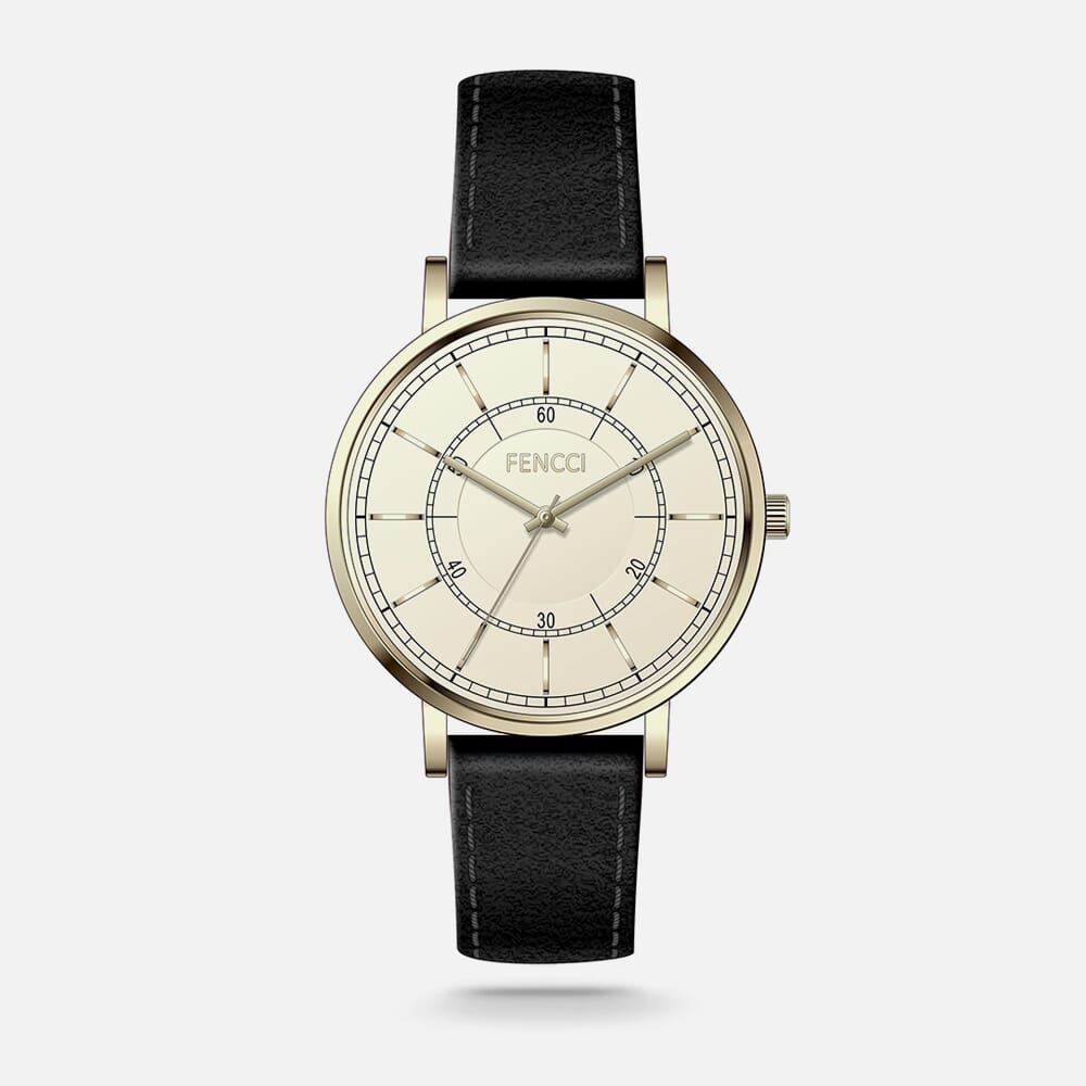 ‎ ساعة نسائية من فنشي بلون أسود