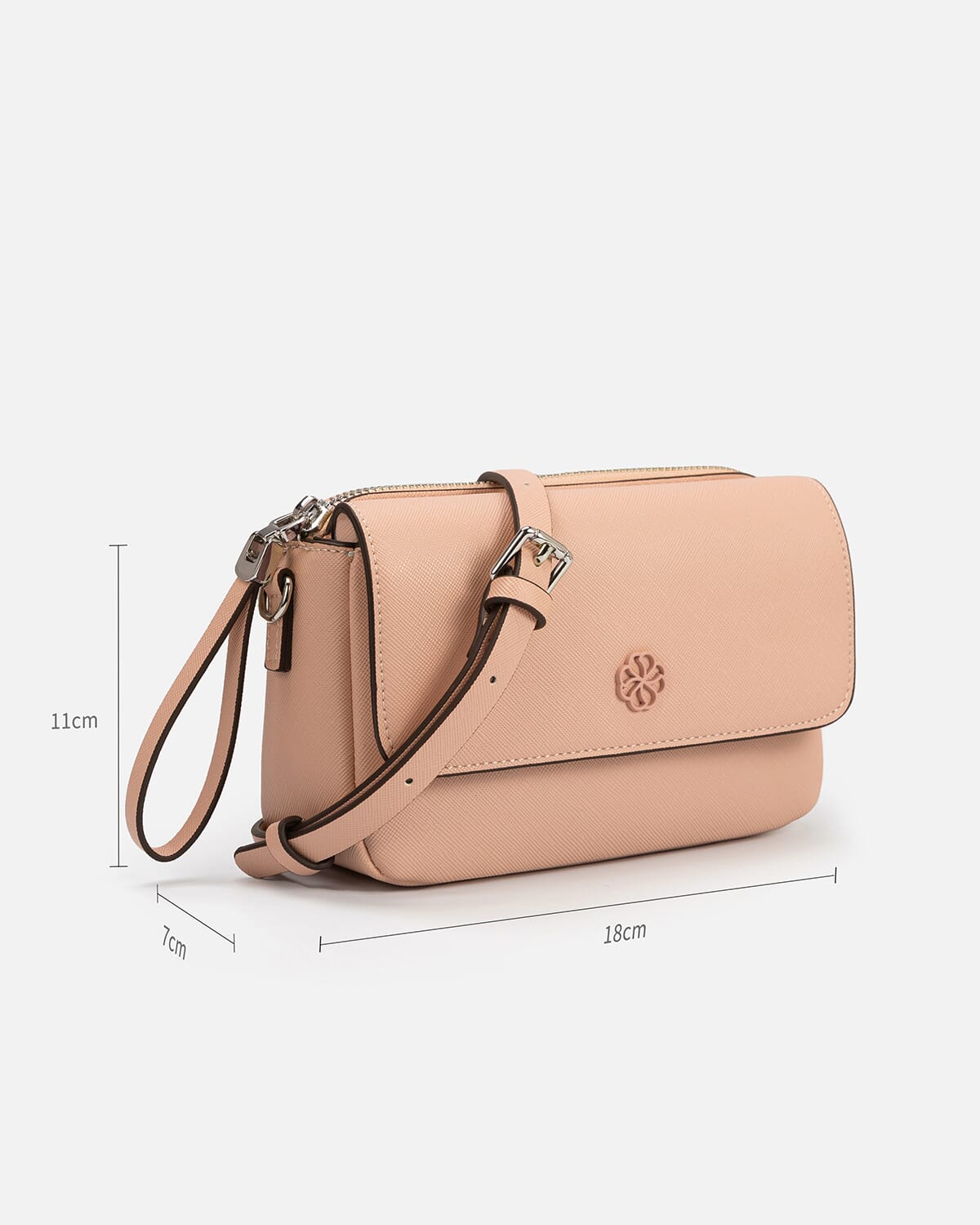 ‎ شنطة نسائية من الجلد بلون وردي