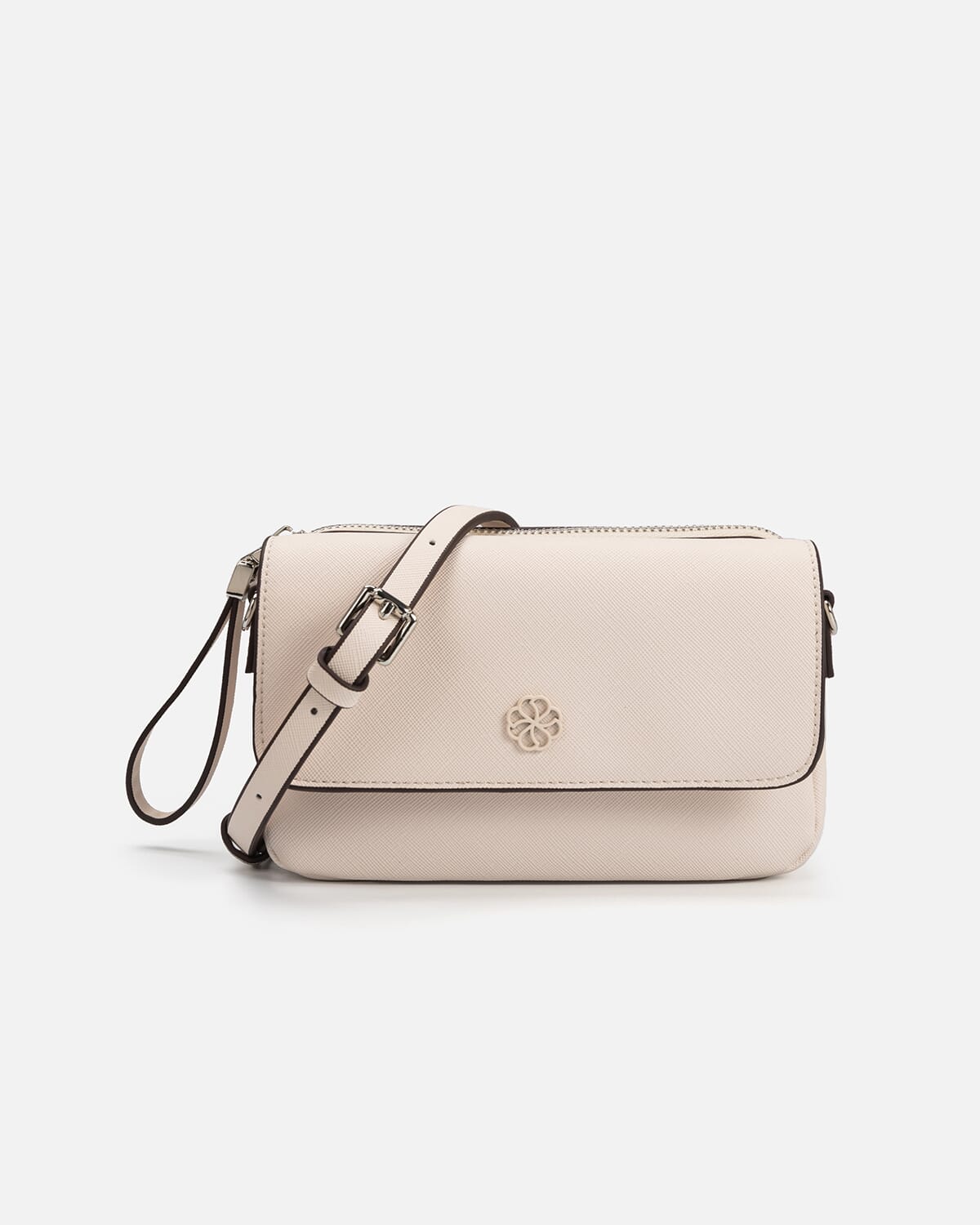 ‎ شنطة نسائية من الجلد بلون بيج