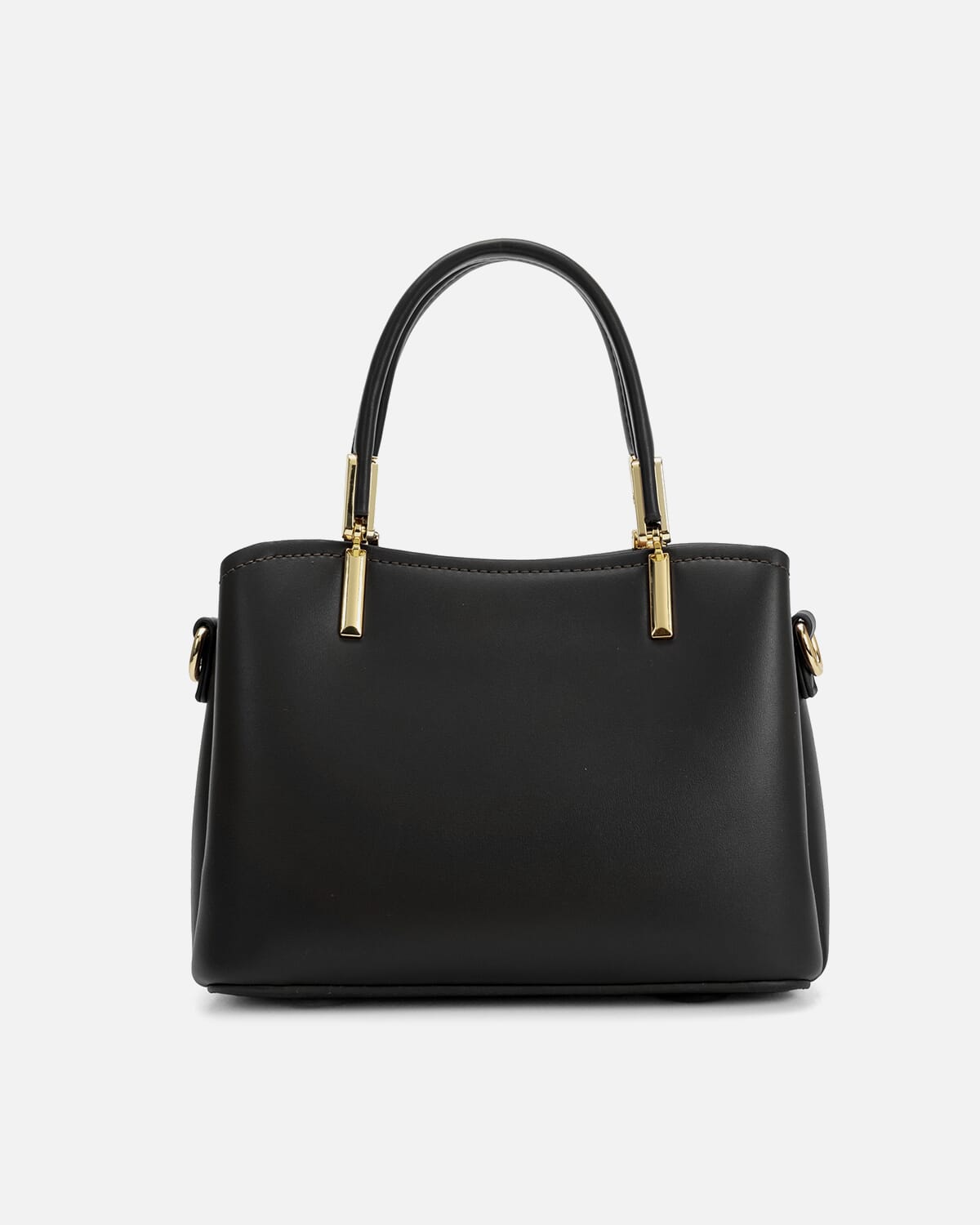 Women's black leather handbag