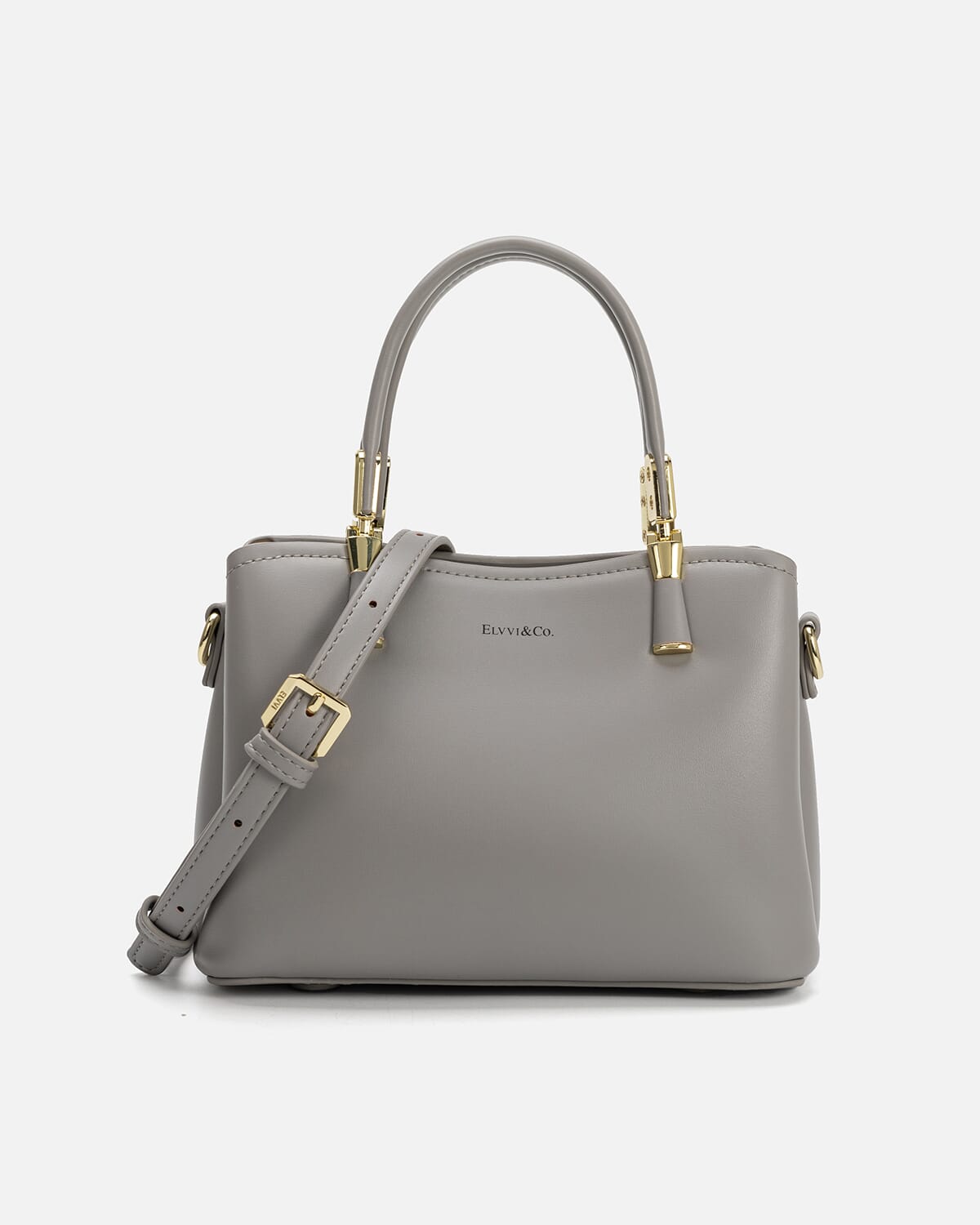 Women's leather handbag in gray