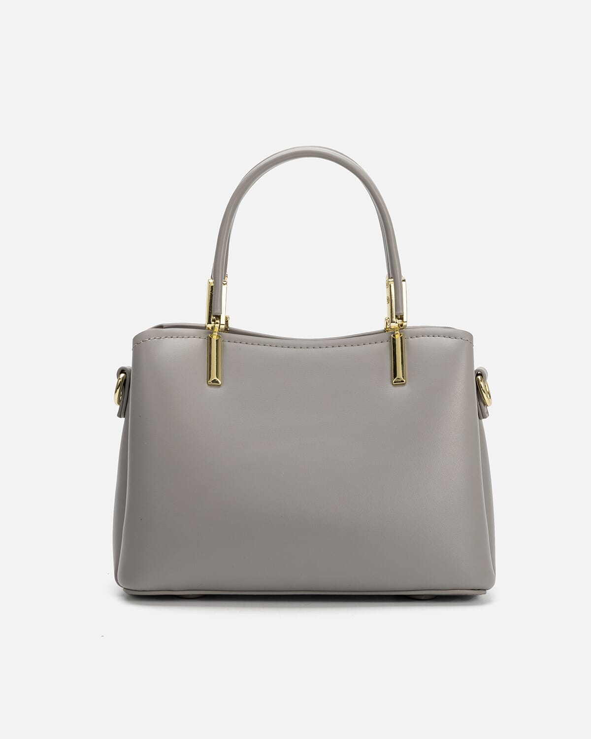 شنطة نسائية من الجلد باللون الرمادي