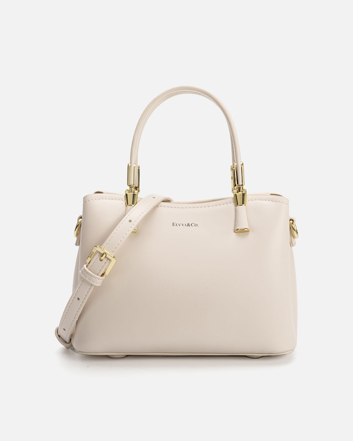 Women's beige leather handbag
