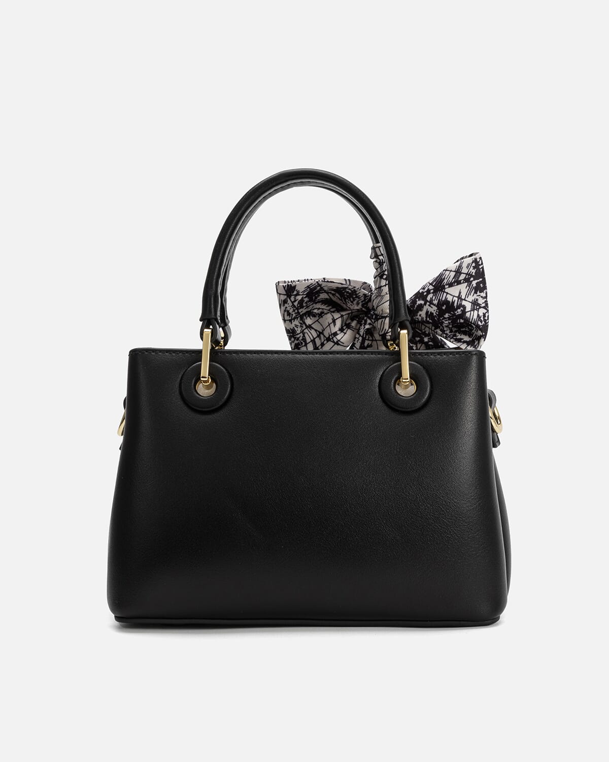 Women's handbag with a distinctive design in black