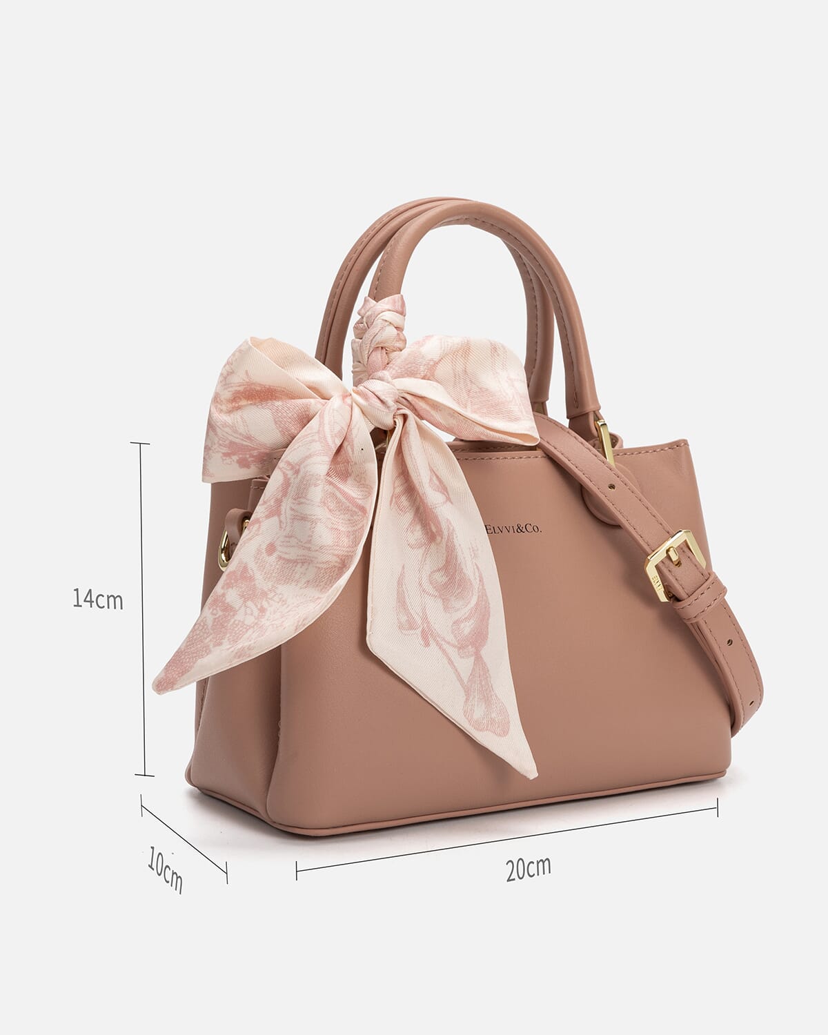 شنطة نسائية بتصميم مميز بلون وردي