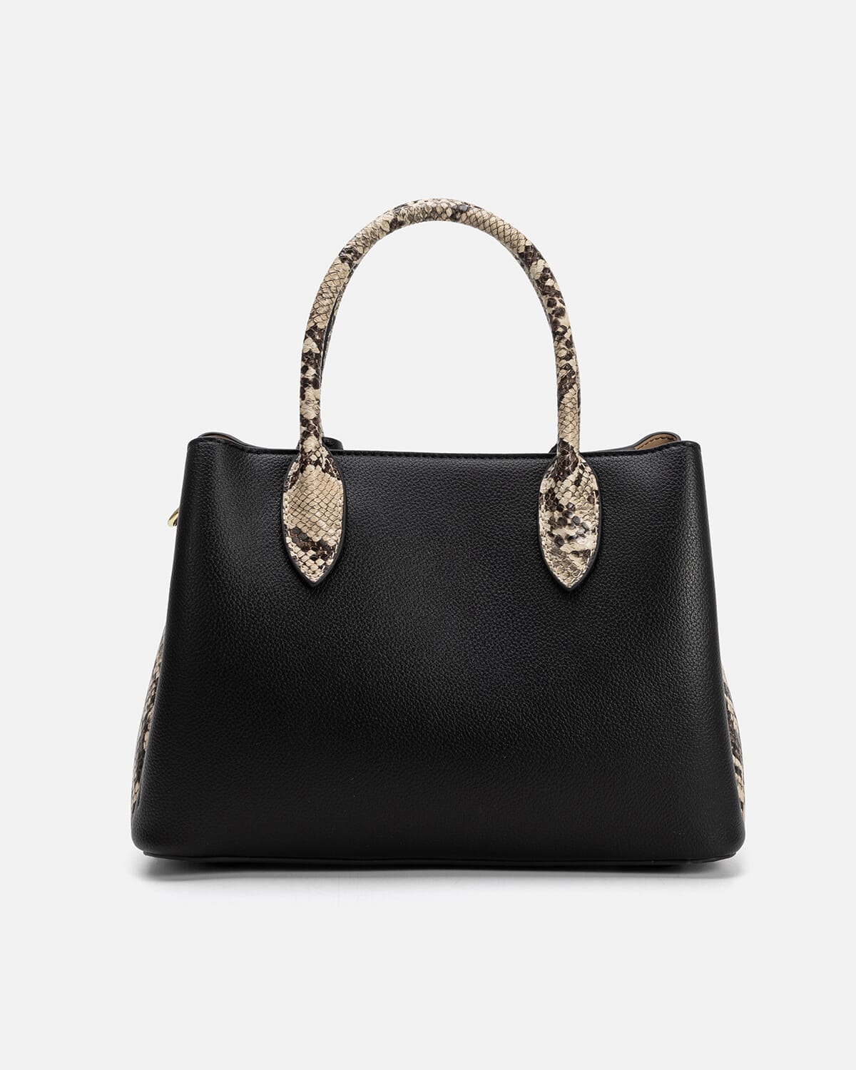 Women's black leather handbag