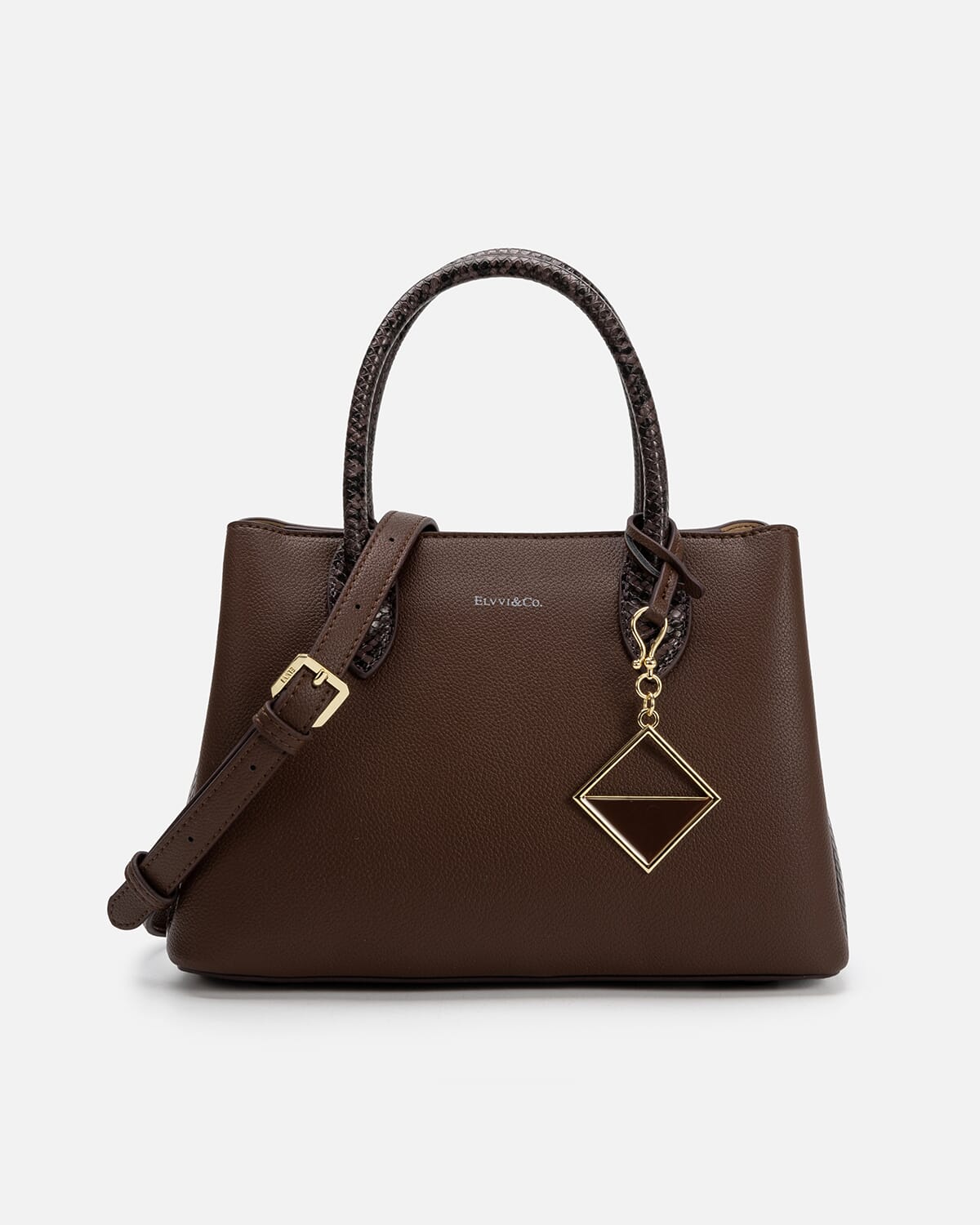 Women's brown leather handbag