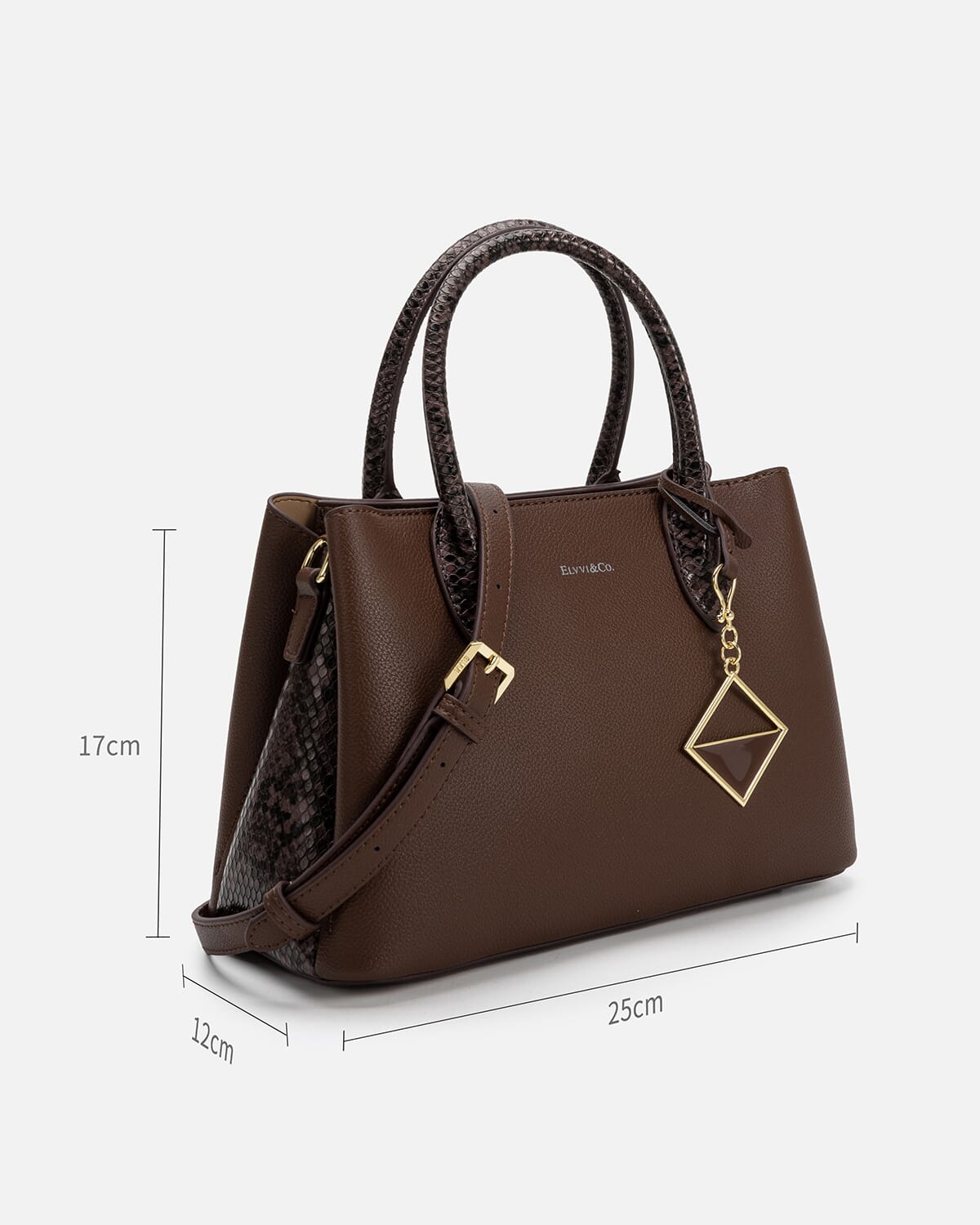 Women's brown leather handbag