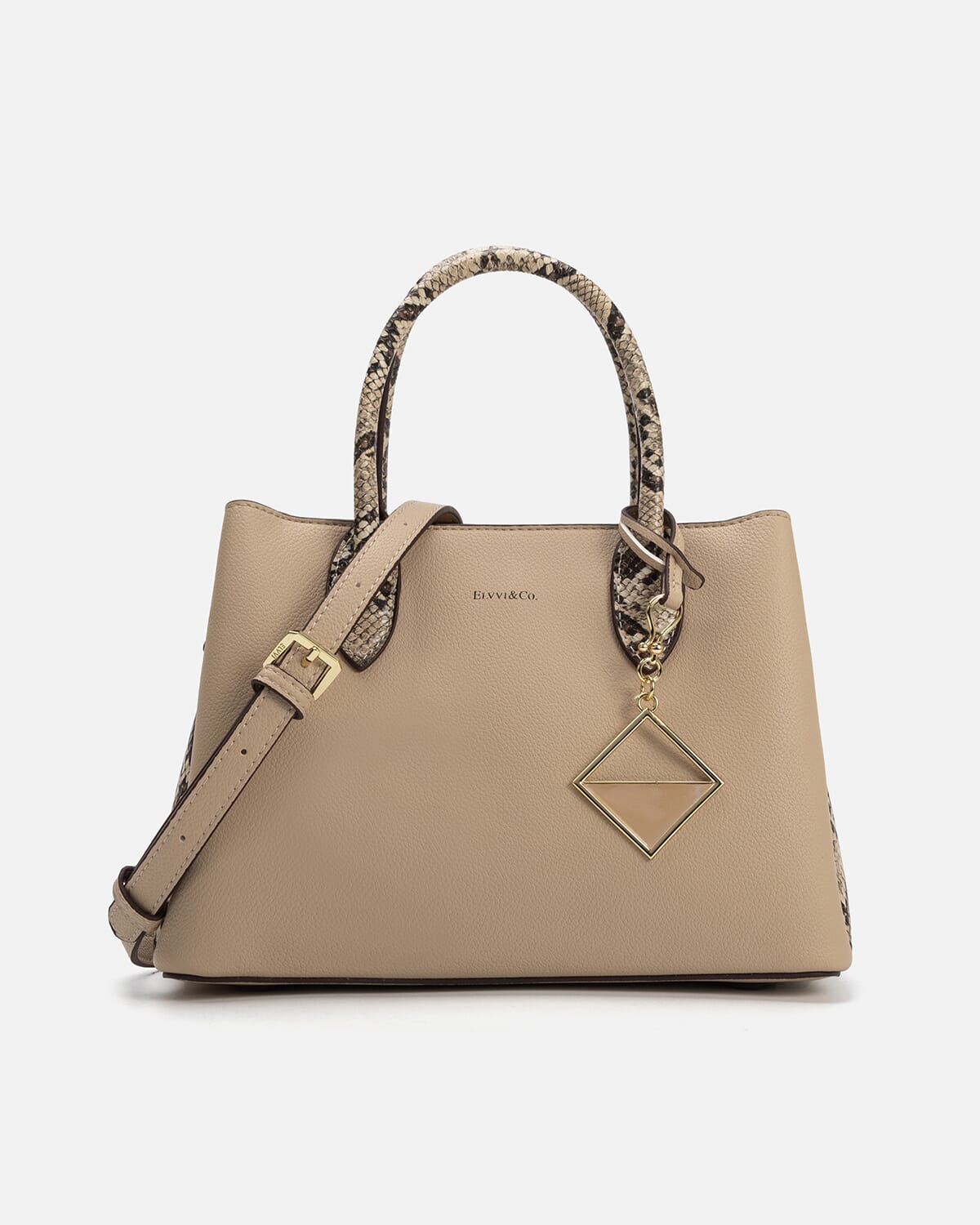 Women's leather handbag in beige