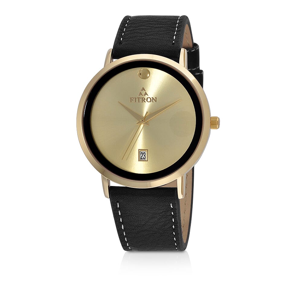 ‎ ساعة رجالية من فيترون بلون أسود