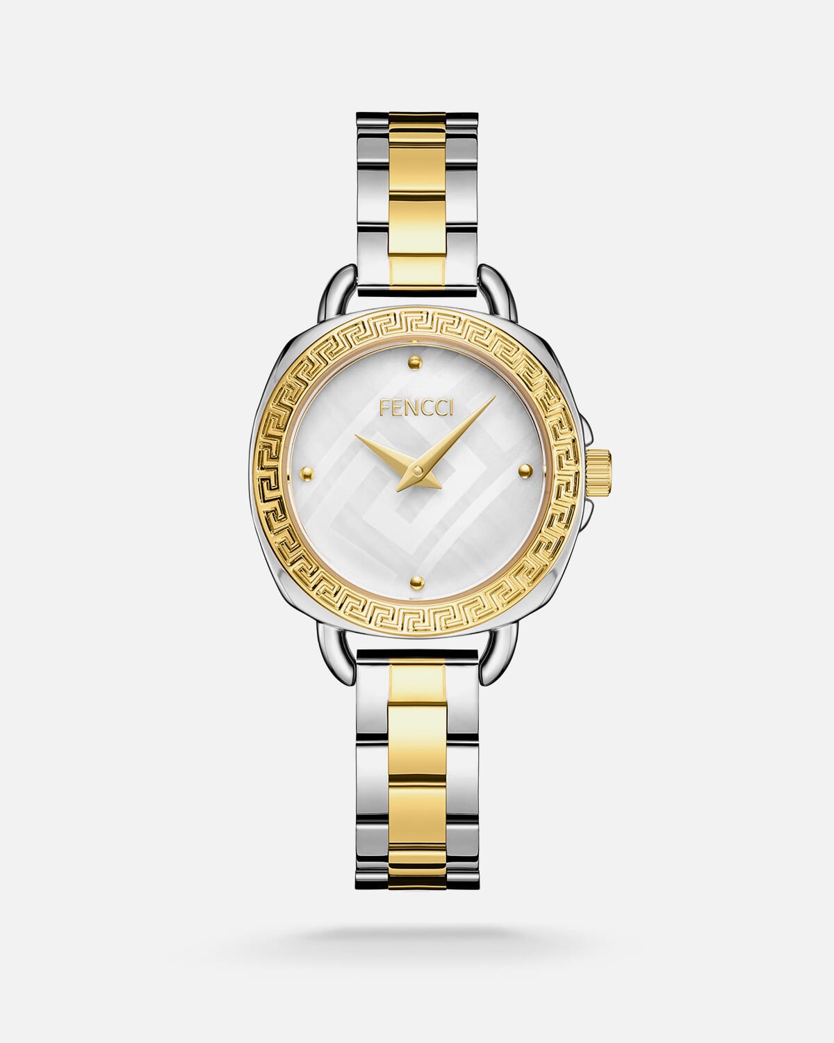 ‎ ساعة نسائية من فنشي بلون فضي وذهبي