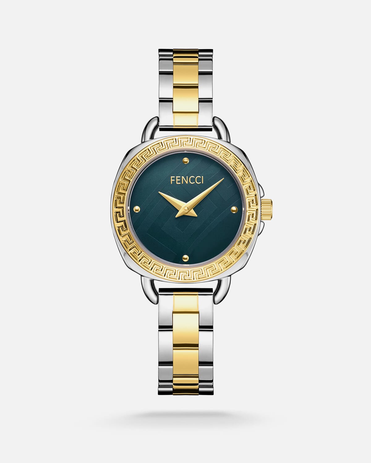 ‎ ساعة نسائية من فنشي بلون فضي وذهبي