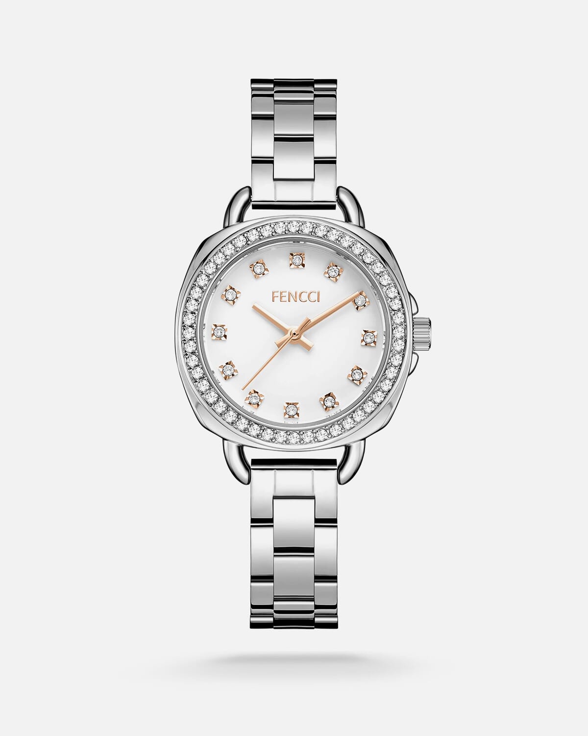 ‎ ساعة نسائية من فنشي بلون فضي